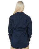 Pilbara Womens Closed Front Long Sleeve Shirt, 16 / French Navy