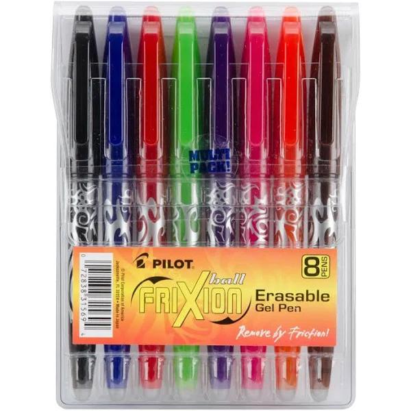 Pilot Frixion Ball Erasable Gel Pens 8/Pkg Assorted Colors