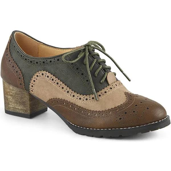 Pin Up Couture RUSSELL-34 brown-Multi Faux Leather Size 8