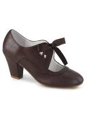 Pin Up Couture WIGGLE-32 Dark Brown Faux Leather Size 10