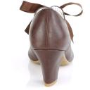 Pin Up Couture WIGGLE-32 Dark Brown Faux Leather Size 10