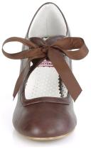Pin Up Couture WIGGLE-32 Dark Brown Faux Leather Size 8