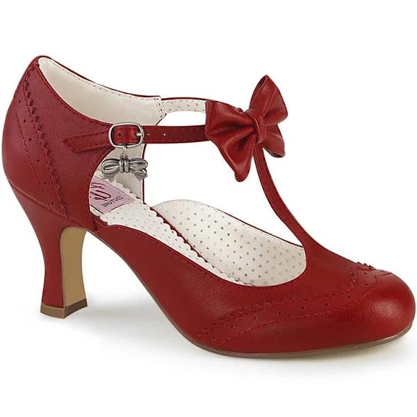 Pin Up Couture - Womens FLAPPER-11 Shoes Red, Size-7