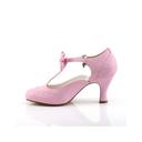 Pinup Couture FLAPPER-11 Series 3" Kitten Heel T-Strap Pump - Pink Faux Leather - 12