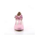 Pinup Couture FLAPPER-11 Series 3" Kitten Heel T-Strap Pump - Pink Faux Leather - 12
