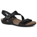 Planet Beck Black Leather Black Womens Leather Sandals Flat Sandals