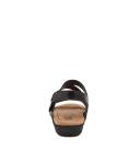 Planet Beck Black Leather Black Womens Leather Sandals Flat Sandals