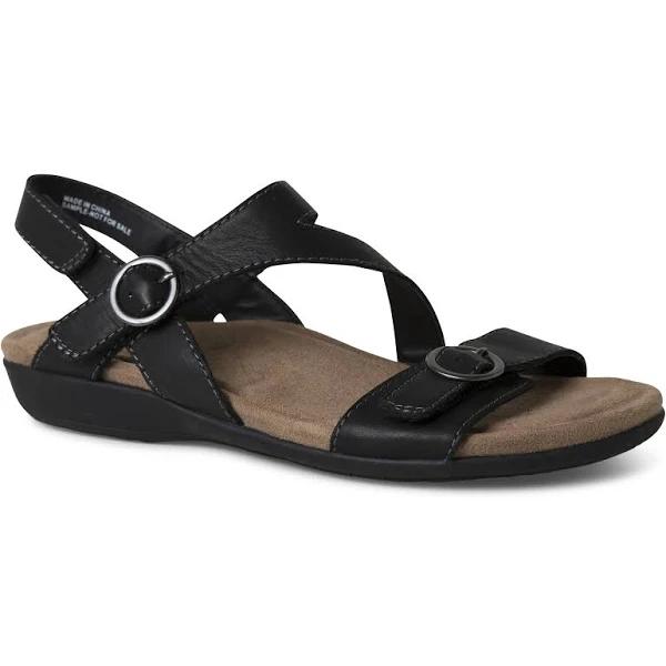 Planet Beck Black Leather Black Womens Leather Sandals Flat Sandals