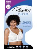 Playtex 4695b 18 Hour Custom Flex Back Wirefree Bra - White, 46D