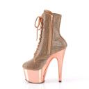 Pleaser ADORE-1020CHRS Red Rhinestone Ankle Boot Size 10