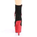 Pleaser ADORE-1020FSTT Blk Faux Suede/Red Faux Suede UK 4