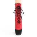 Pleaser ADORE-1020FSTT Blk Faux Suede/Red Faux Suede UK 4