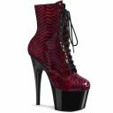 Pleaser ADORE-1020HFN Red Holo/Red Chrome Ankle Boot Size 12