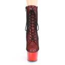 Pleaser ADORE-1020HFN Red Holo/Red Chrome Ankle Boot Size 12