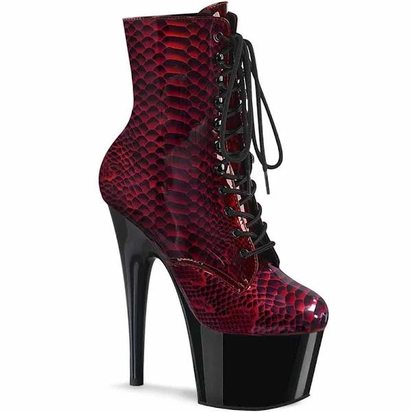 Pleaser ADORE-1020HFN Red Holo/Red Chrome Ankle Boot Size 12