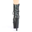 Pleaser ADORE-1020LP Pewter Leopard Print Holo Boot Size 7