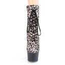 Pleaser ADORE-1020LP Pewter Leopard Print Holo Boot Size 7