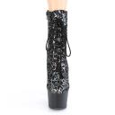 Pleaser ADORE-1020LP Pewter Leopard Print Holo Boot Size 7