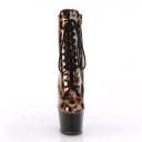 Pleaser ADORE-1020LP Pewter Leopard Print Holo Boot Size 8