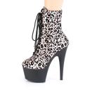 Pleaser ADORE-1020LP Pewter Leopard Print Holo Boot Size 8