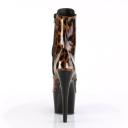 Pleaser ADORE-1020LP Pewter Leopard Print Holo Boot Size 8