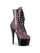Pleaser ADORE-1020LP Pink Hologram/Black Ankle Boot Size 12