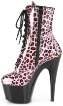 Pleaser ADORE-1020LP Pink Hologram/Black Ankle Boot Size 9