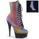 Pleaser ADORE-1020REFL Rainbow Reflective Ankle Boot Size 9