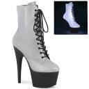 Pleaser ADORE-1020REFL Silver Reflective Ankle Boot Size 12