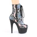 Pleaser ADORE-1020SP Gold Holo Snake Print Ankle Boot Size 12