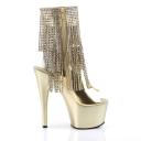 Pleaser ADORE-1024RSF Blk Faux Leather-Slv/Slv Chrome UK 4