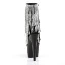 Pleaser ADORE-1024RSF Blk Faux Leather-Slv/Slv Chrome UK 4