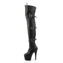Pleaser ADORE-3028 Black Faux Leather Thigh Boot Size 12
