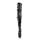 Pleaser ADORE-3028 Black Faux Leather Thigh Boot Size 12