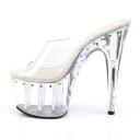 Pleaser ADORE-701LS Clear/Black Slide Size 11