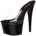 Pleaser ADORE-701LS Clear/Black Slide Size 5