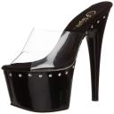Pleaser ADORE-701LS Clear/Black Slide Size 9