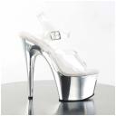 Pleaser ADORE-708 Clear/Silver Chrome Platform Sandal Size 11