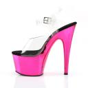 Pleaser ADORE-708 Clear/Silver Chrome Platform Sandal Size 11