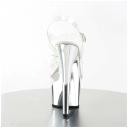 Pleaser ADORE-708 Clear/Silver Chrome Platform Sandal Size 11