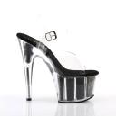 Pleaser ADORE-708G Clear/Silver Glitter Platform Sandal