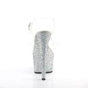 Pleaser ADORE-708LG Clear/Black Holo Glitter Platform Sandal Size 11