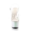 Pleaser ADORE-708LG Clear/Black Holo Glitter Platform Sandal Size 11