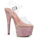 Pleaser ADORE-708LG Clr/B. Pink Glitter UK 9