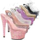 Pleaser ADORE-708LG Clr/B. Pink Glitter UK 9