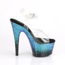 Pleaser ADORE-708SS Clear/Black-Dusty Blush Multi Glitter Size 5