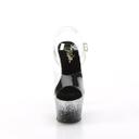 Pleaser ADORE-708SS Clear/Black-Dusty Blush Multi Glitter Size 5