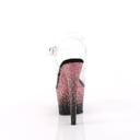 Pleaser ADORE-708SS Clear/Black-Dusty Blush Multi Glitter Size 5