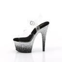 Pleaser ADORE-708SS Clear/Black-Dusty Blush Multi Glitter Size 5