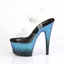Pleaser ADORE-708SS Clear/Black-Dusty Blush Multi Glitter Size 5